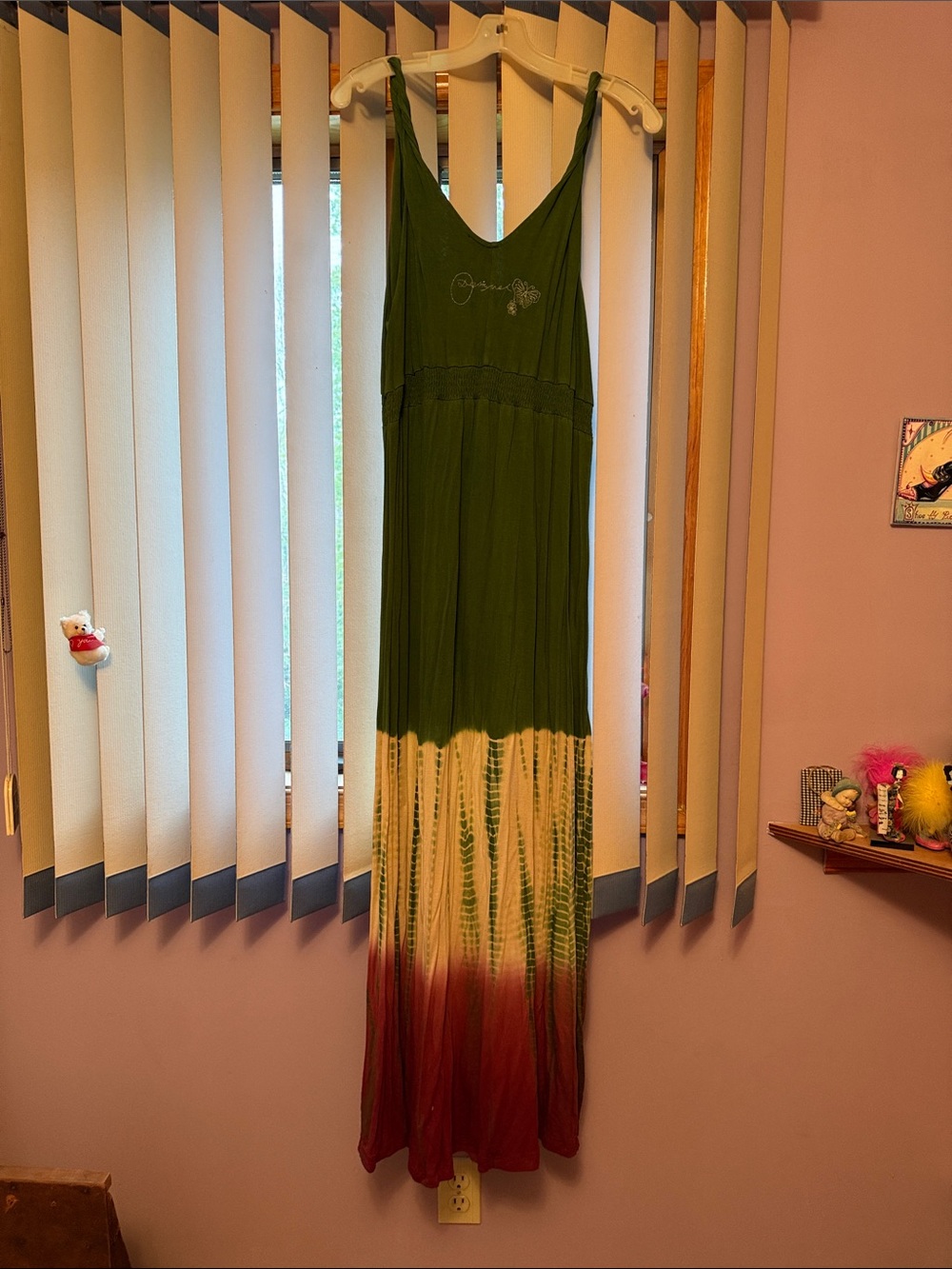 Desigual Green Ombre Maxi Dress with Cream and Rust Hem - Picture 2 of 4